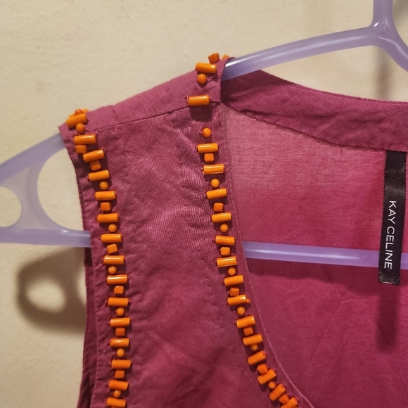 KAY CELINE  Pink 100% Cotton sleeves tunic Top size Small - Picture 4 of 14